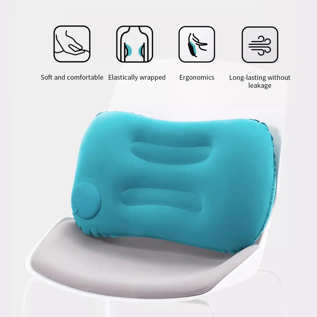 Inflatable Travel Pillow – Camping, Neck & Lumbar Support Inflatable Travel Pillow PLUSH