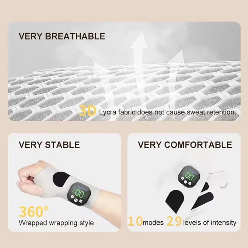 Electric Cordless Wrist Massager – 8 Modes, USB Rechargeable Wrist Massager PLUSH
