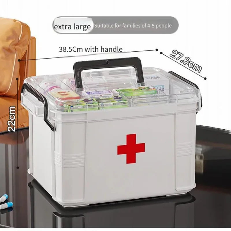 Large Family Medicine Organizer Box – Child-Safe Storage Cabinet Medicine Storage Box PLUSH C