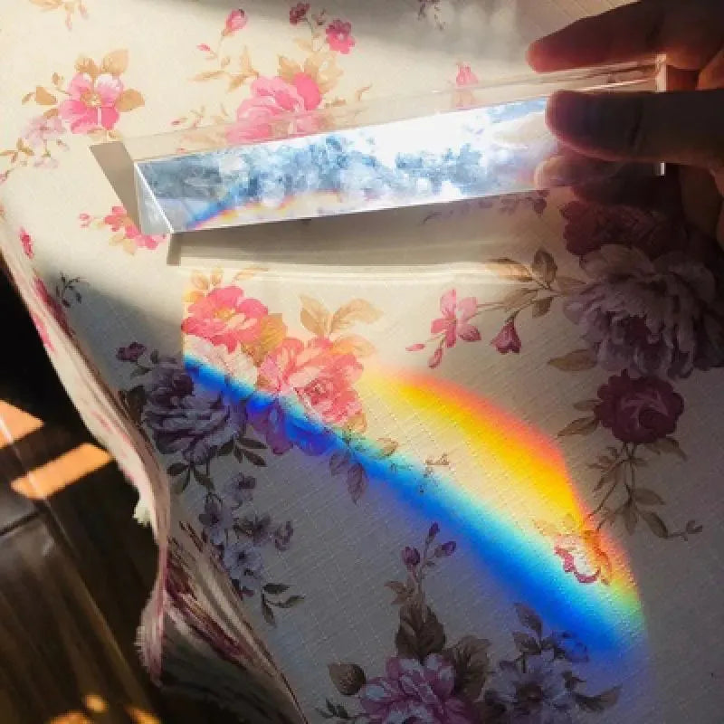 Photography Triangular Prism 25x25x80mm Rainbow Crystal Glass Photography Prism PLUSH
