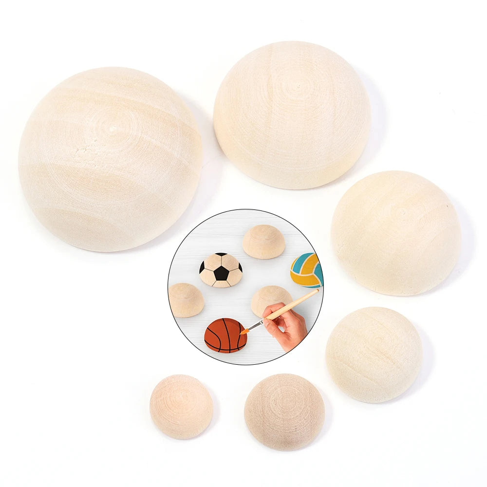 Half Ball Wooden Beads | Half Round Wood Beads for DIY Crafts Wood Craft Beads PLUSH