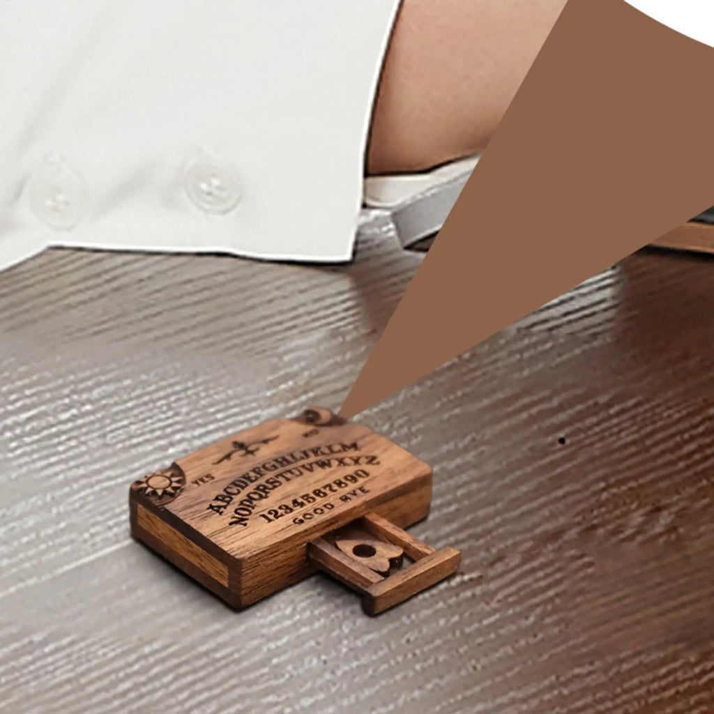Miniature Wooden Spirit Board Decoration with Planchette Miniature Decoration PLUSH