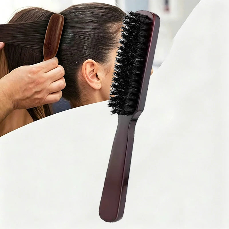 Boar Bristle Hair Brush – Unisex Wood Handle Styling Brush Boar Bristle Hair Brush PLUSH