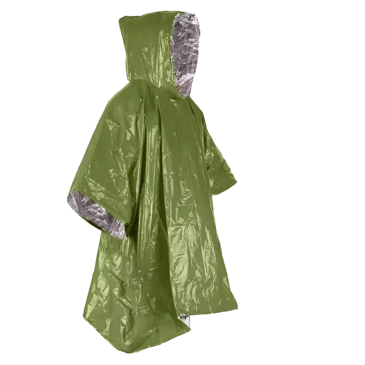 Survival Foil Emergency Blanket & Waterproof Rain Poncho Survival Outdoor Gear PLUSH Green 3PCS