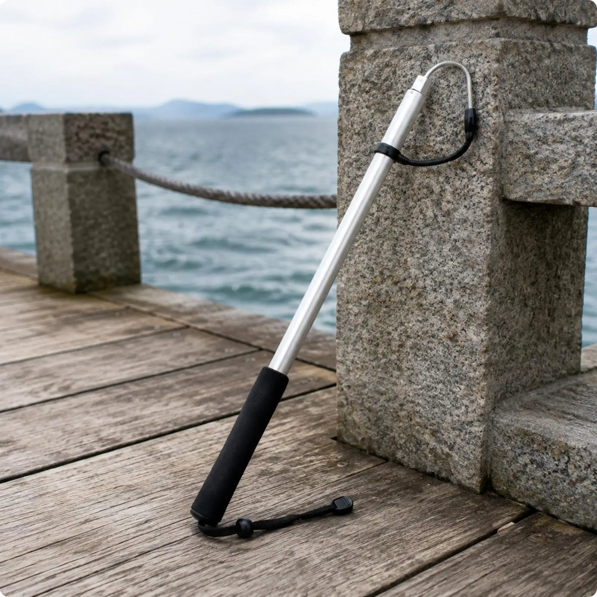 Telescopic Aluminum Alloy Fishing Gaff – Portable Fish Hook Fishing Gaff Tool PLUSH White 1