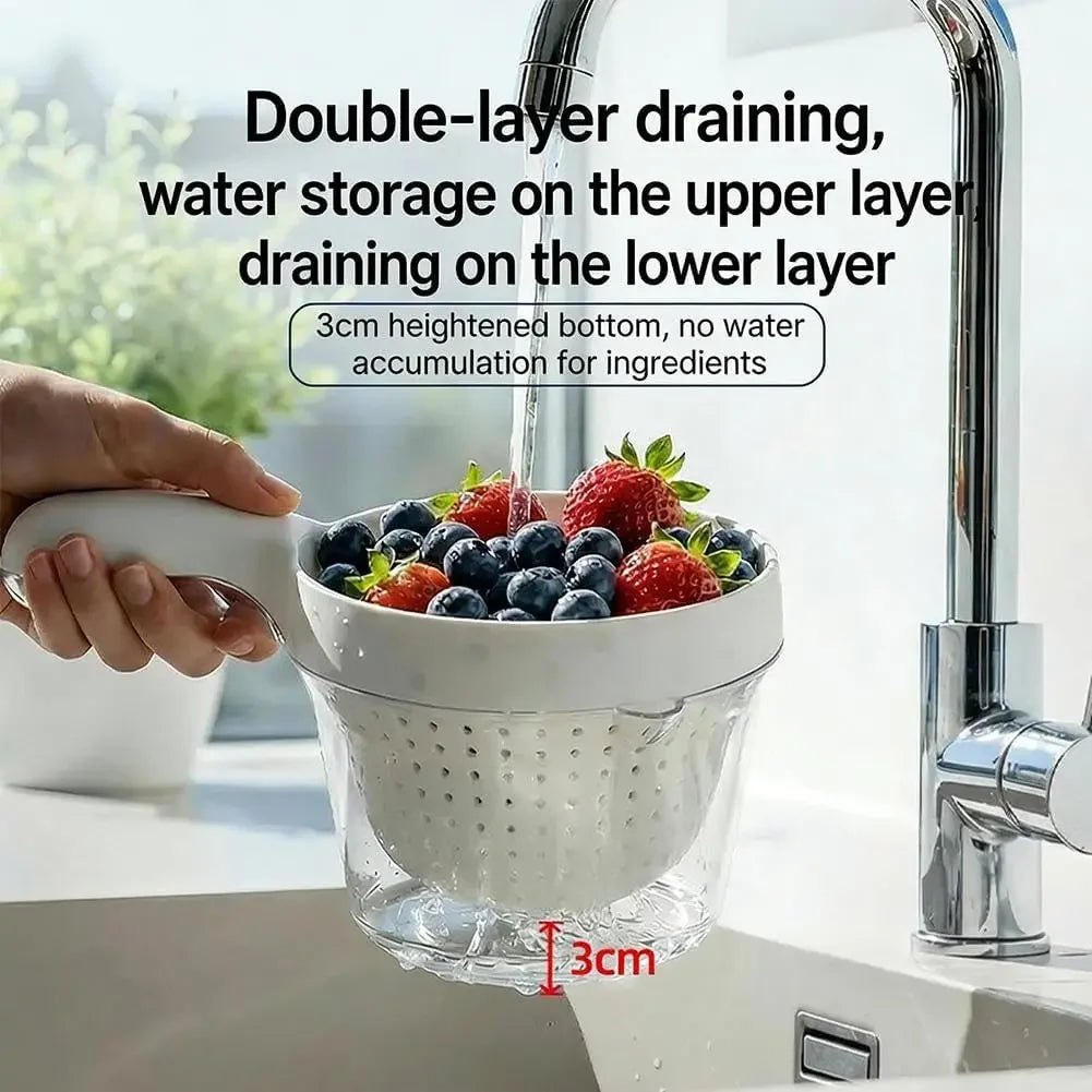 2-in-1 Colander & Mixing Bowl Set – BPA-Free Kitchen Strainer Kitchen Colander Set PLUSH