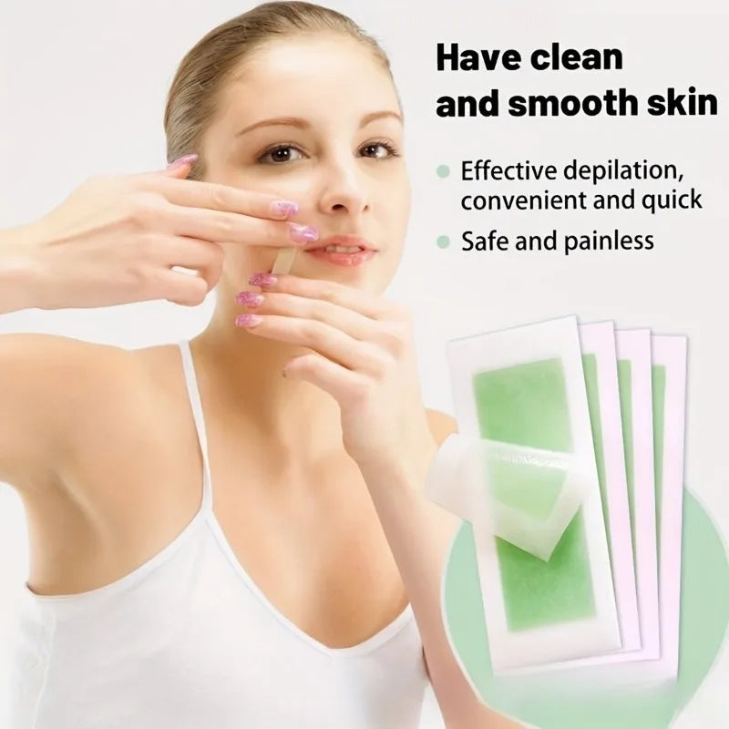 10pcs Hair Removal Wax Strips – Face, Body, Legs & Arms Hair Removal Strips PLUSH