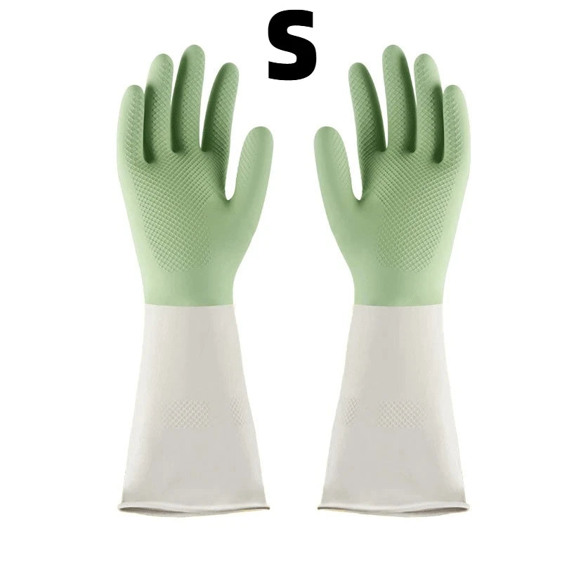 4-Pack PVC Waterproof Cleaning Gloves – Kitchen & Dishwashing Cleaning Gloves PLUSH S