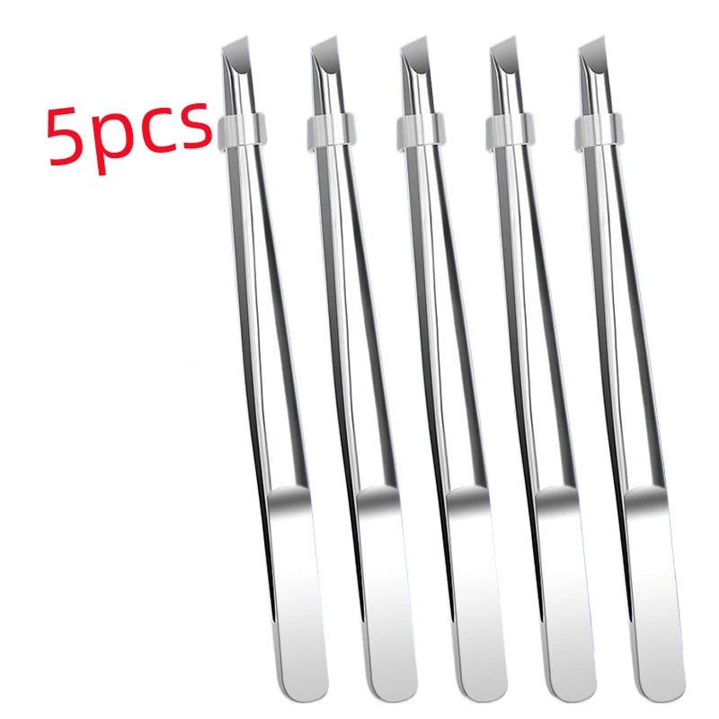 Ouriner Precision Stainless Steel Eyebrow Tweezers Hypoallergenic Eyebrow Tweezers PLUSH 5 PCS