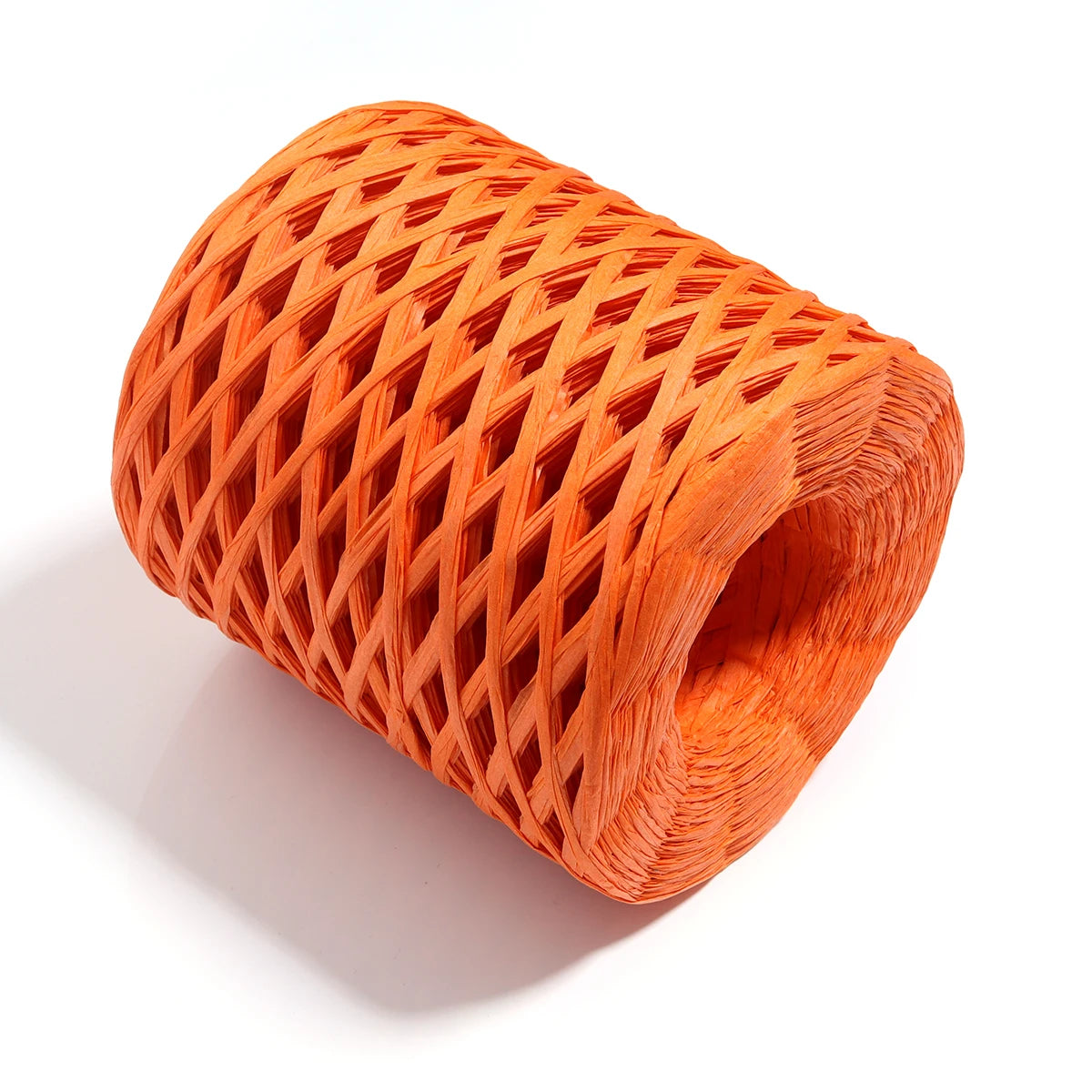 200m Natural Raffia Straw Yarn for Knitting, Crochet & DIY Crafts Raffia Craft Yarn PLUSH orange