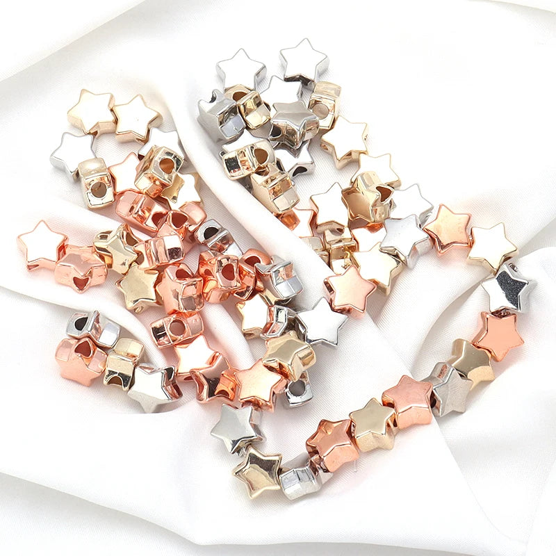CCB Star Spacer Beads 6/10/12mm – 50-100pcs DIY Jewelry Jewelry Spacer Beads PLUSH