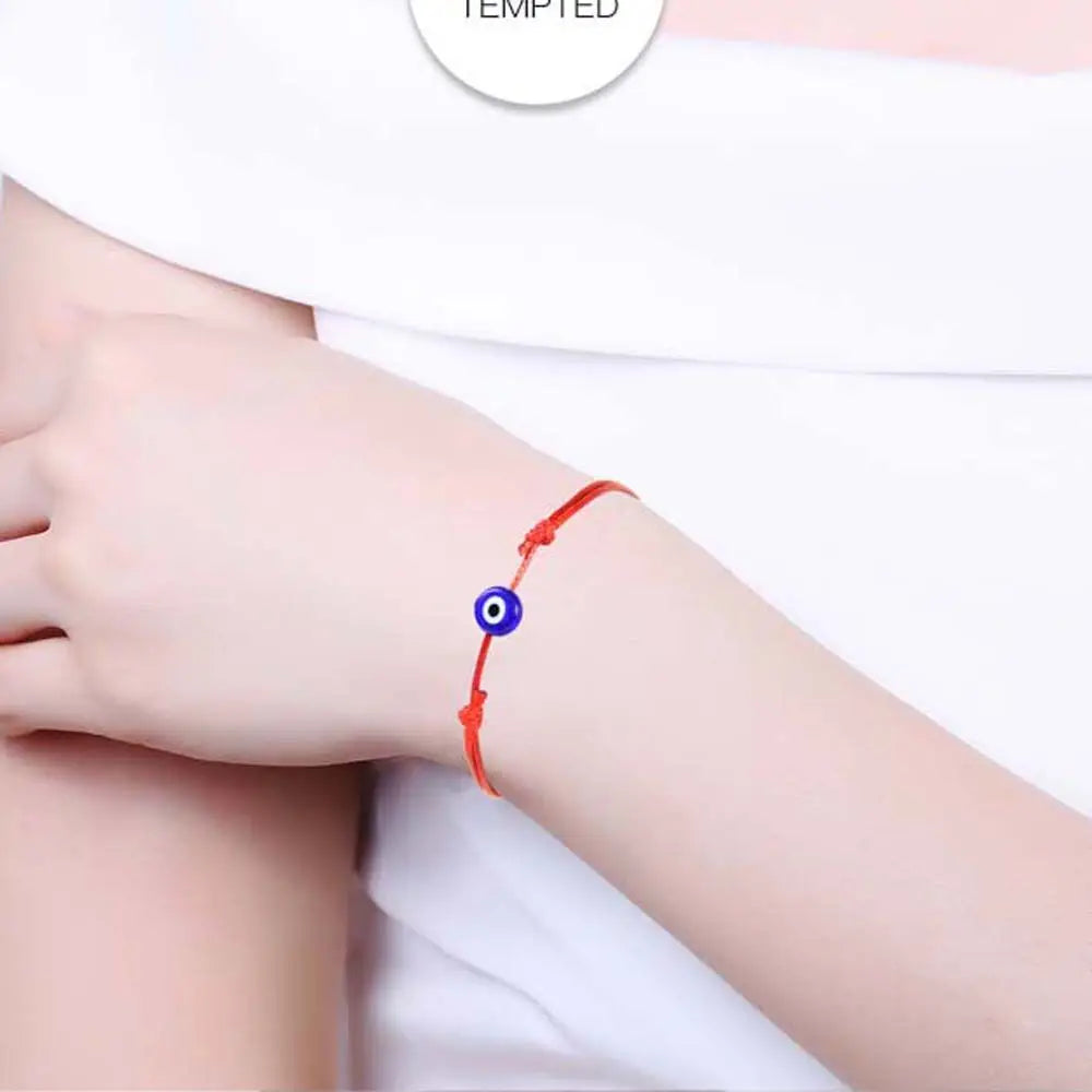 Handmade Evil Eye Rope Bracelet – Adjustable Braided String Charm Bracelet PLUSH