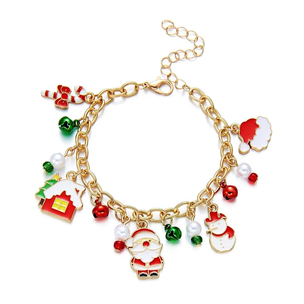Christmas Tree Snowflake Bracelet – Adjustable Glaze Bangle Fashion Bracelet PLUSH Style 2