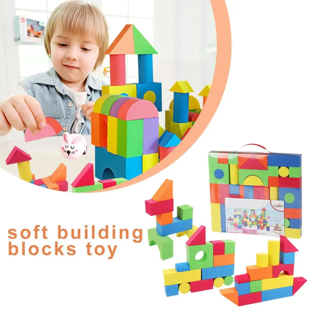 30pcs Soft EVA Foam Building Blocks – STEM Toy for Kids 3–6 Foam Building Blocks PLUSH