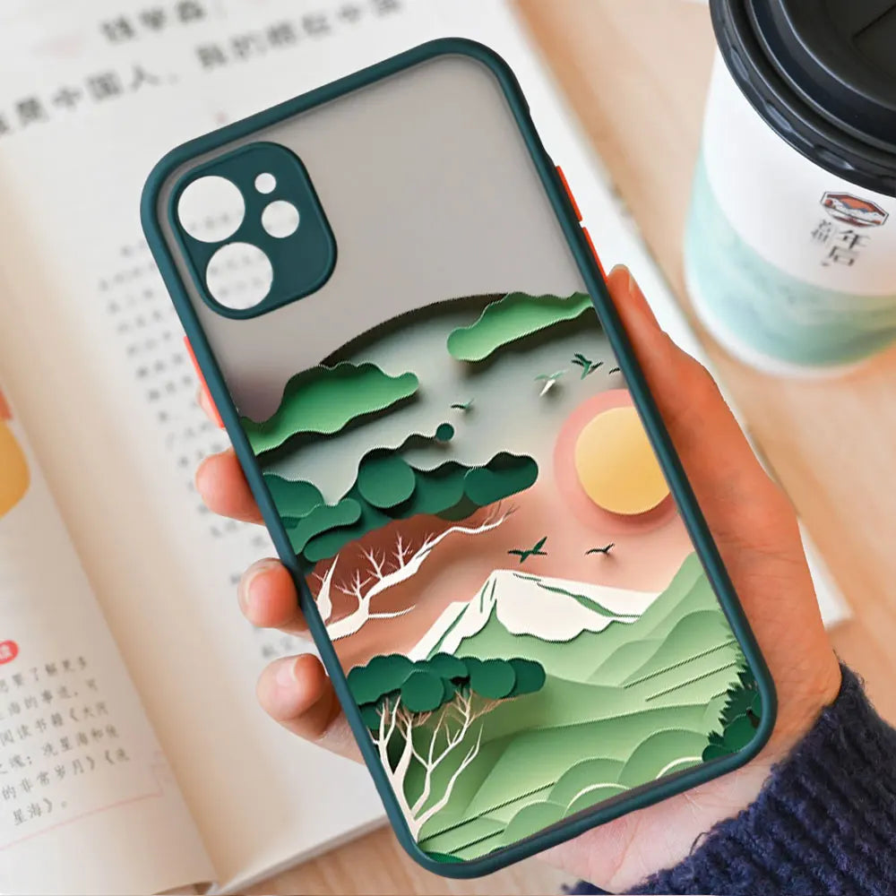 Landscape iPhone Case | Mountains & Rivers Shockproof Cover iPhone Phone Case PLUSH -10 For iPhone 6 6s