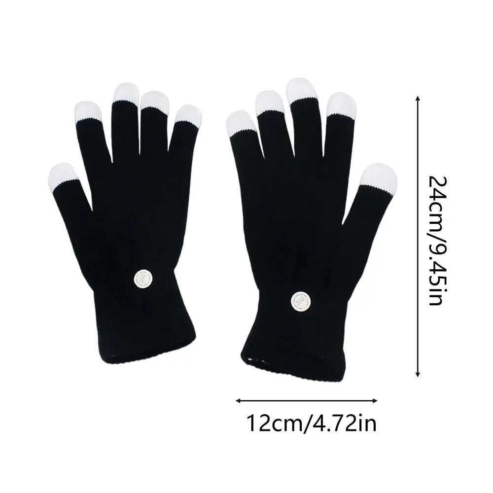 LED Light Show Gloves – 7-Color Flashing Rave Party Gloves LED Party Gloves PLUSH For Adult