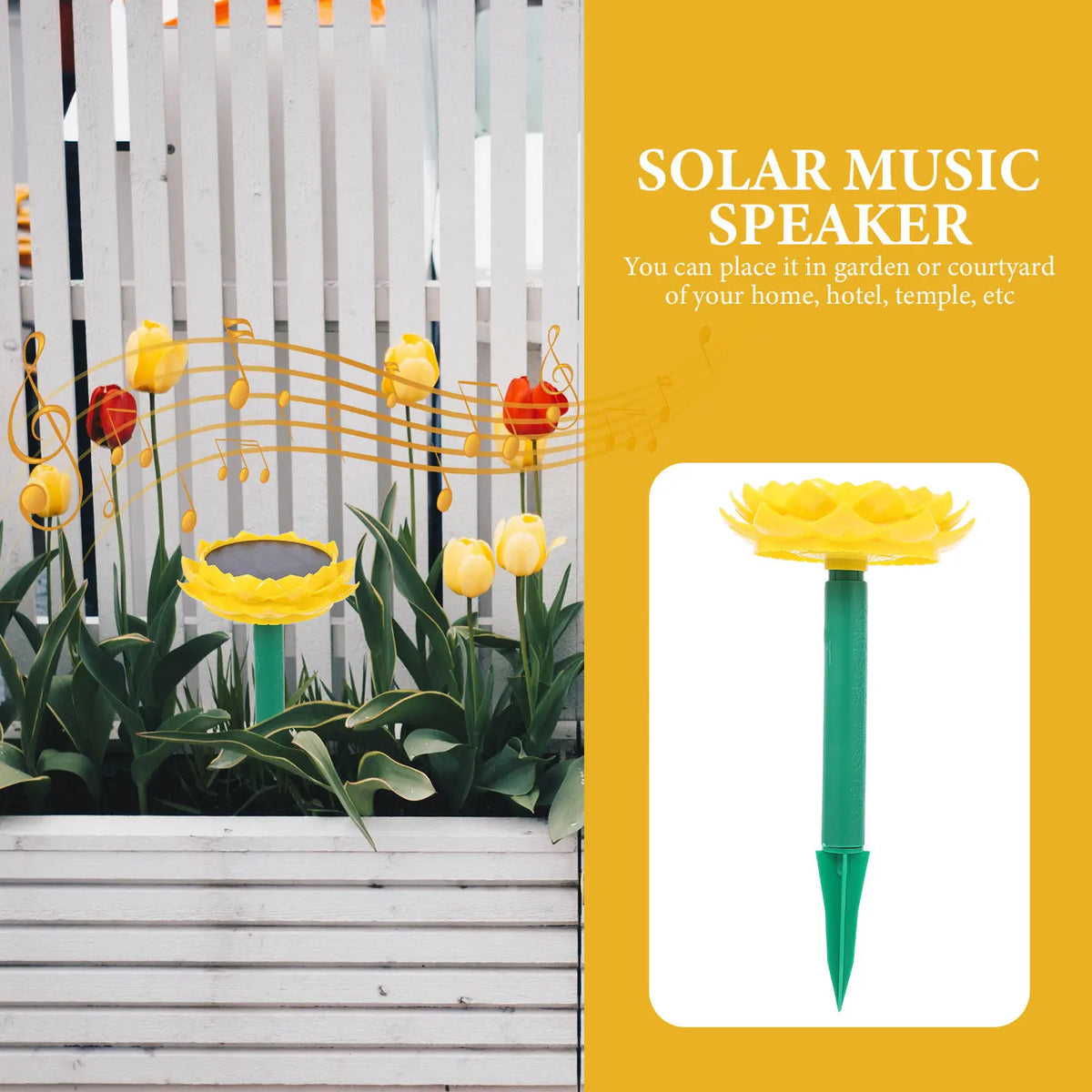 Lotus Solar Outdoor Wireless Speaker – Garden Music Player Solar Outdoor Speaker PLUSH