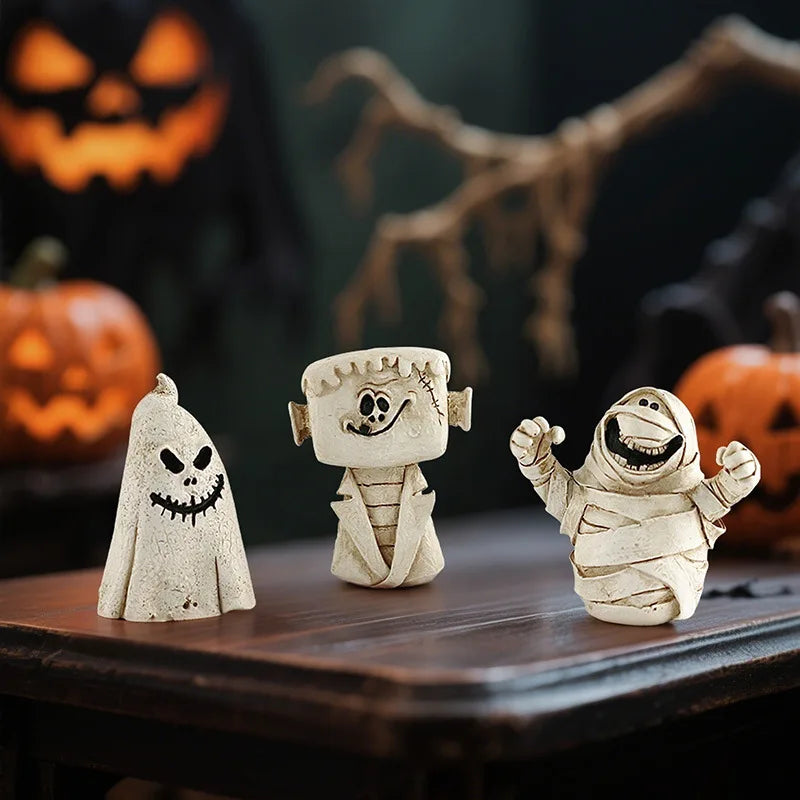 Halloween Resin Tabletop Ornaments – Ghost Pumpkin Mummy Decor Halloween Resin Ornament PLUSH