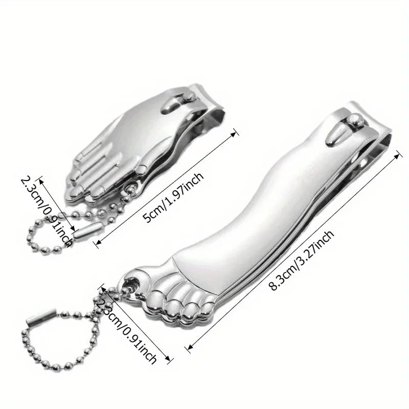 Ouriner 2pcs Fun Nail Clipper Set with Keychain | Travel Ready Nail Clipper Set PLUSH