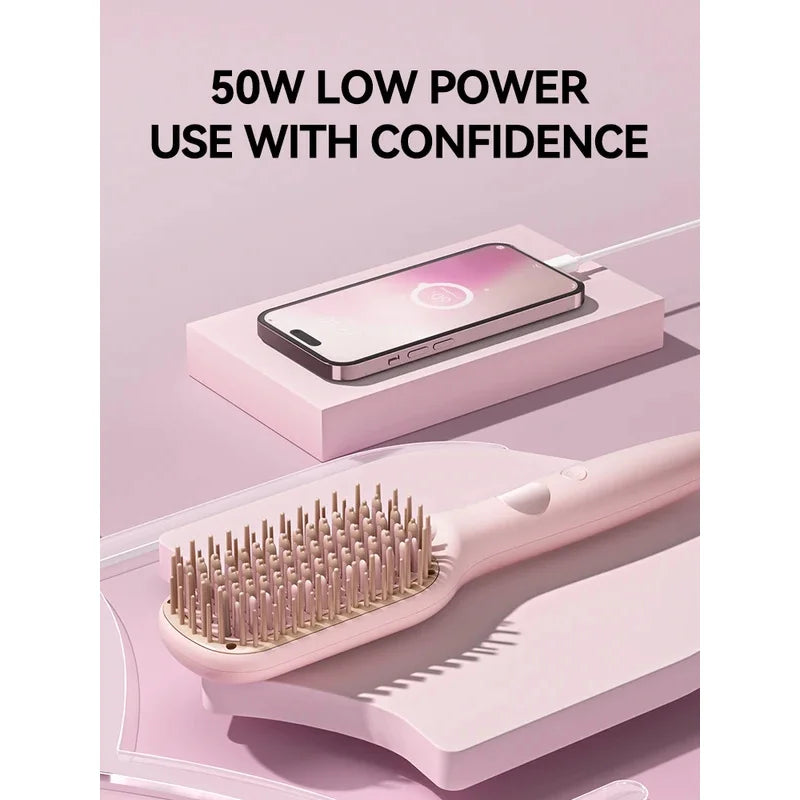 Electric Hot Comb Straightening Brush – Negative Ion Styling Hair Straightening Brush PLUSH