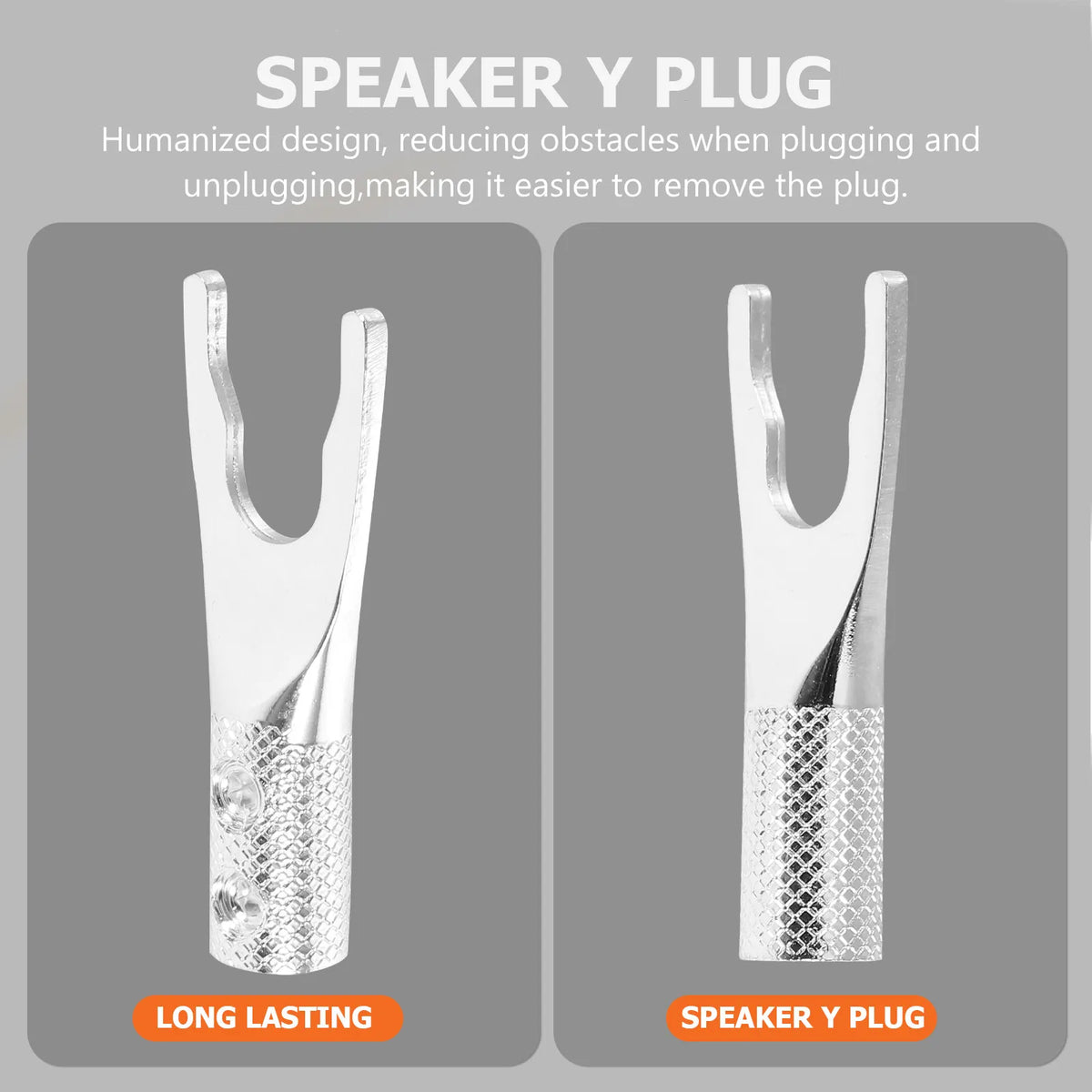 Silver Plated Y/U Shape Speaker Cable Plug Wire Connector Speaker Cable Connector PLUSH
