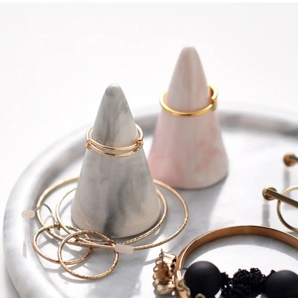 Ceramic Marble Ring Display Stand | Nordic Jewelry Holder Ring Display Stand PLUSH
