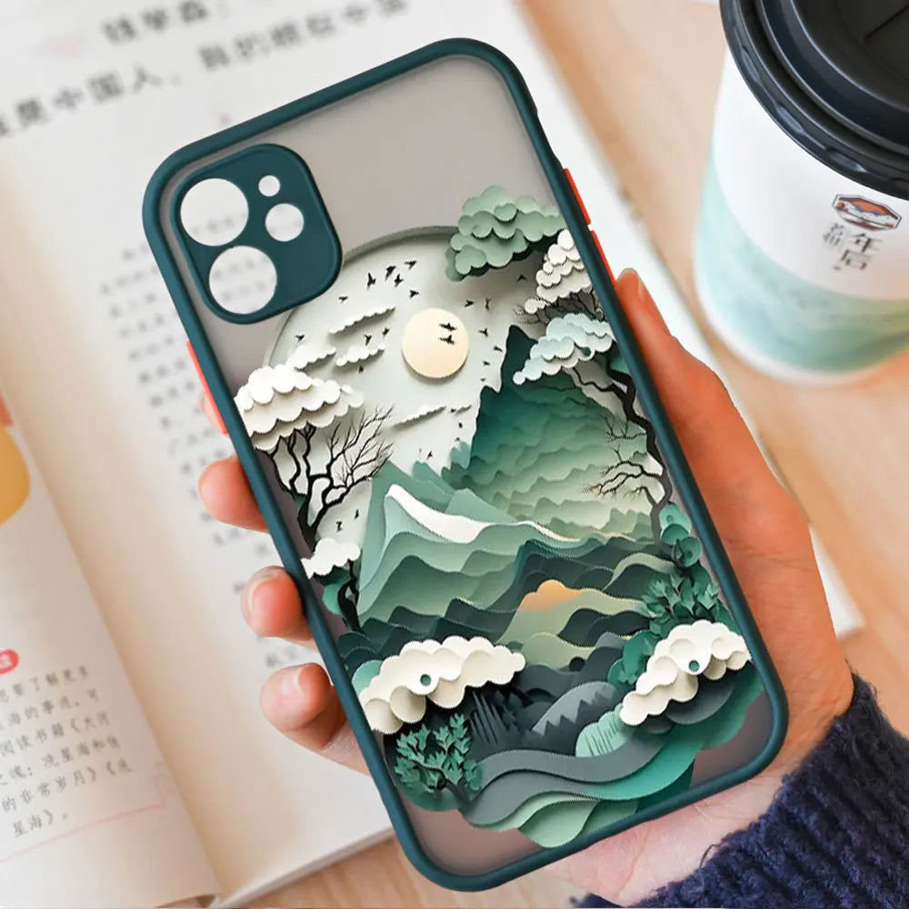 Landscape iPhone Case | Mountains & Rivers Shockproof Cover iPhone Phone Case PLUSH