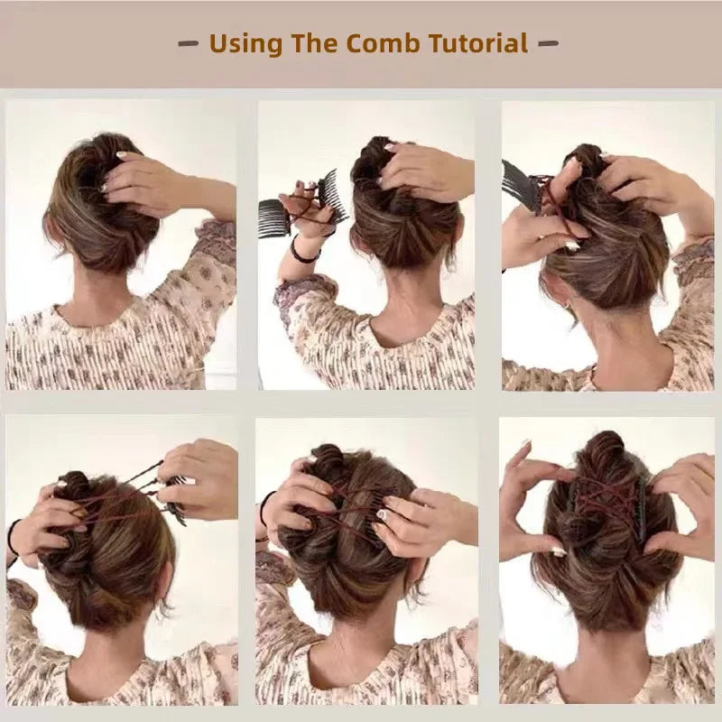 Vintage Disc Hair Clip – Korean Magic Comb & Elastic Rope Hair Clip PLUSH