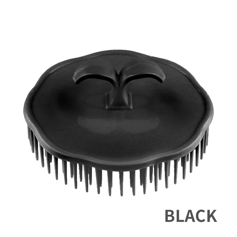 Silicone Scalp Massage Comb & Shampoo Brush – 1 Pc Scalp Massage Brush PLUSH Black