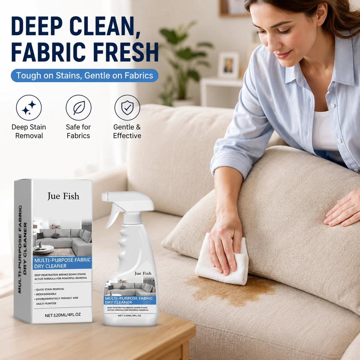 Fabric Stain Remover Spray – Sofa, Carpet & Mattress Cleaner Fabric Cleaner Spray PLUSH
