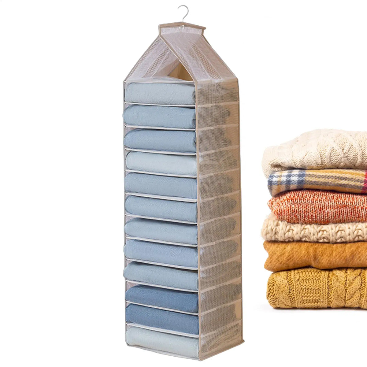 Hangable Closet Organizer – 12-Square Folding Hanging Storage Closet Hanging Organizer PLUSH