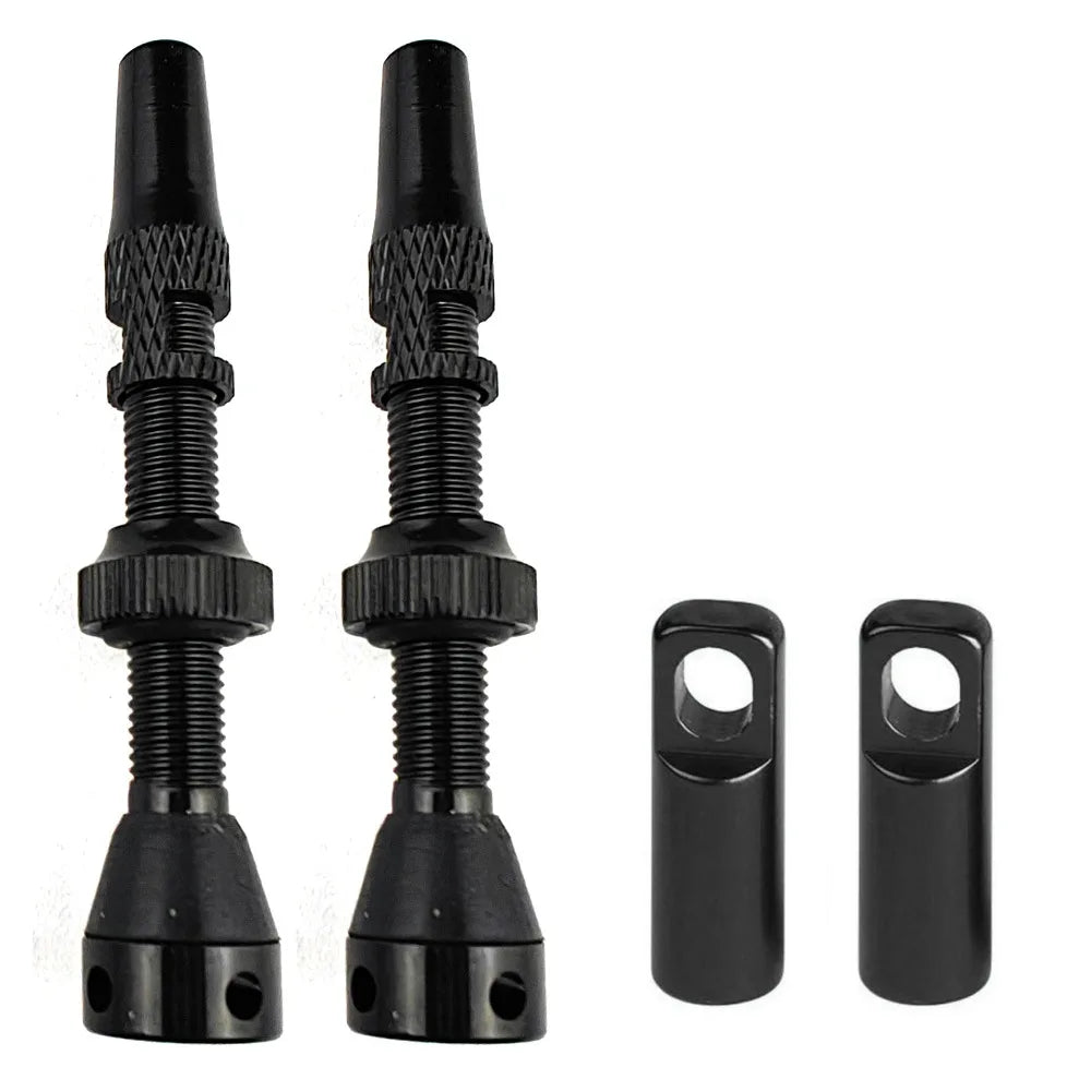 Tubeless Presta Valves 40/44/60mm – CNC Aluminum Bike 1 Pair Tubeless Bike Valve PLUSH Black-40mm