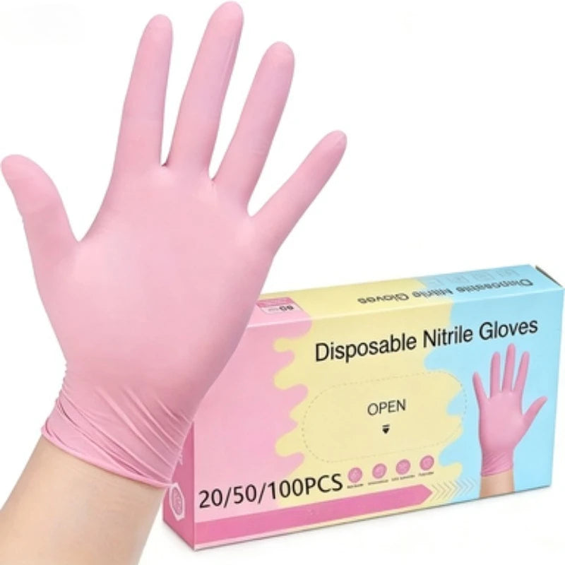 Light Pink Disposable Nitrile Gloves – Nail, Pet & Home Use Disposable Nitrile Gloves PLUSH