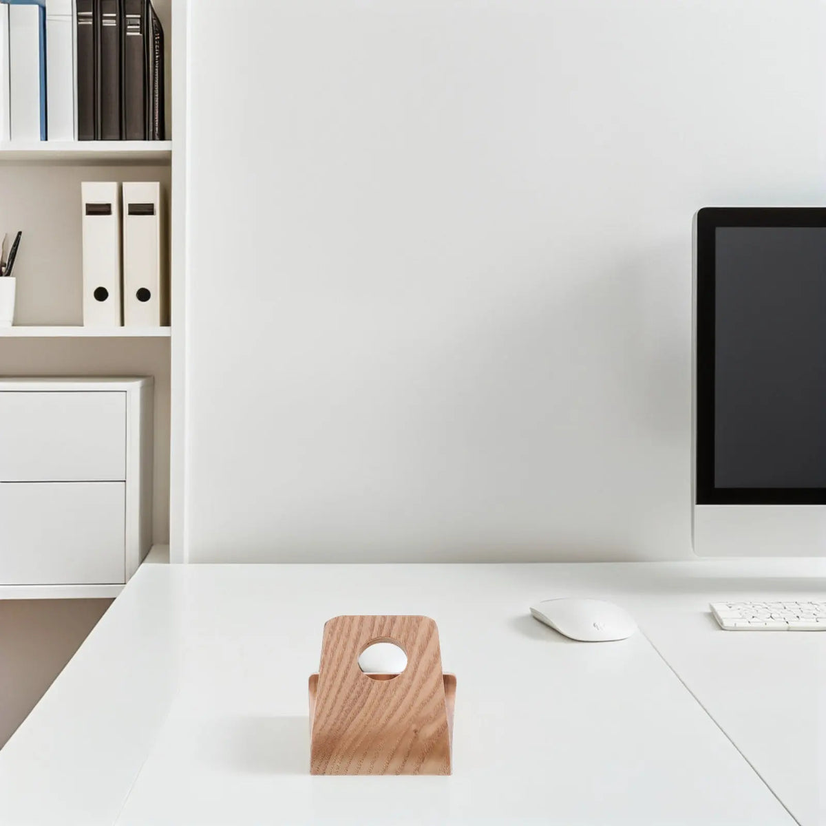 Solid Wood Phone & Tablet Stand – Minimalist Desktop Holder Wood Phone Stand PLUSH