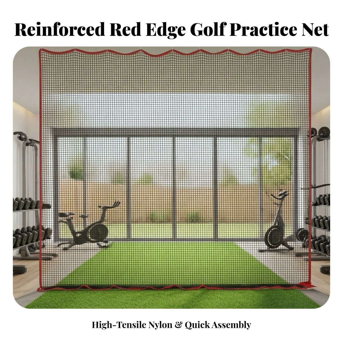 Heavy Duty Golf Practice Net 300x300cm with Rope & Carabiners Golf Practice Net PLUSH