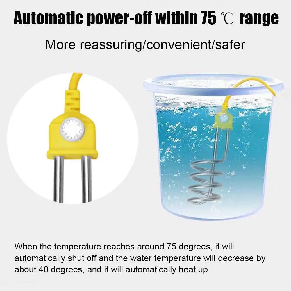 Mini 600W Portable Electric Water Heater Rod – Travel & Dorm Immersion Water Heater PLUSH