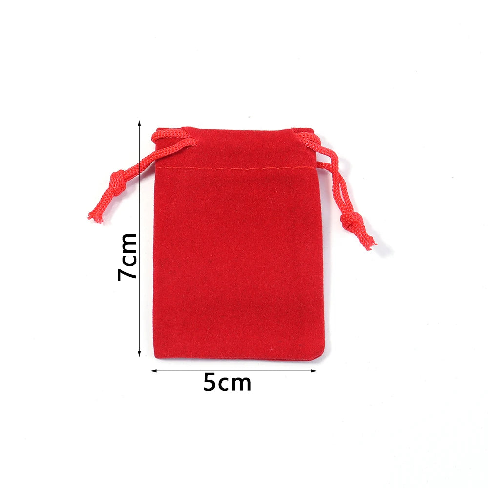 Red Velvet Drawstring Bags for Jewelry & Gifts – 5-10pcs Jewelry Gift Pouches PLUSH RD 5x7cm 10pcs