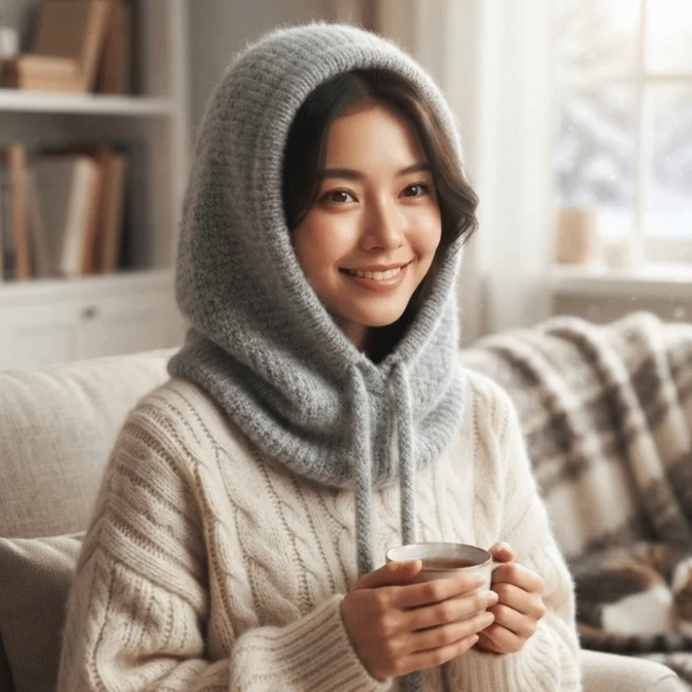 Winter Balaclava Beanie Hat – Knit Scarf Cap with Ear Cover Balaclava Beanie Hat PLUSH