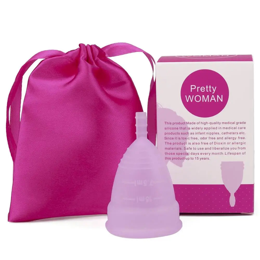 Medical Grade Silicone Menstrual Cup S & L | XceeFit Menstrual Cup PLUSH L Size 1Pack-Bag-box-Purpl