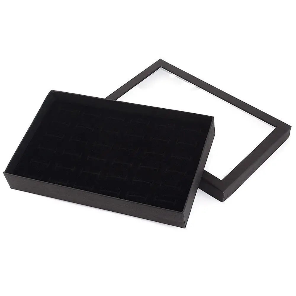 Velvet 36-Slot Ring & Earring Jewelry Organizer Tray Case Jewelry Organizer Tray PLUSH