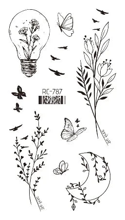 Pink Butterfly Temporary Tattoo Sticker – Waterproof Body Art Temporary Tattoo PLUSH RC-787