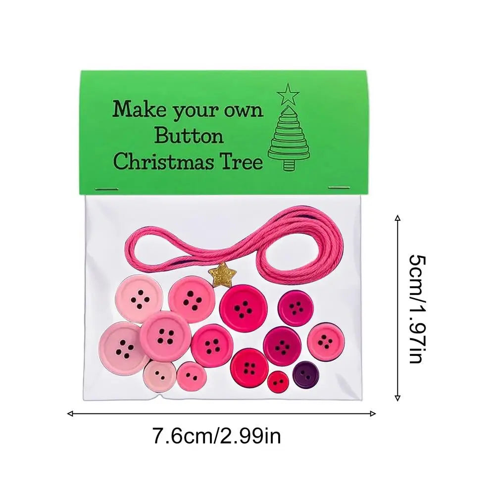 DIY Christmas Button Craft Kit – Snowman & Santa Ornaments DIY Craft Kit PLUSH 03 Material package