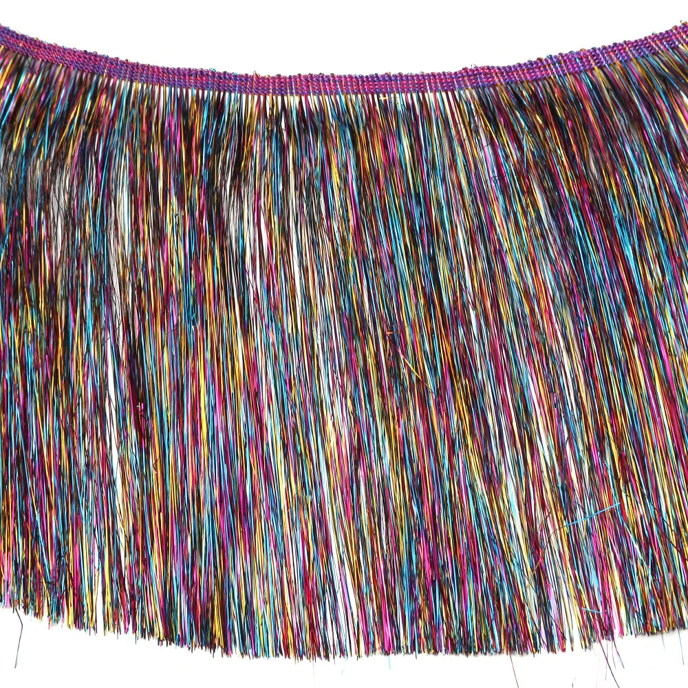 20cm Colorful Plastic Tassel Fringe – Hula Party DIY Décor 1 Yard Party Tassel Trim PLUSH colorful