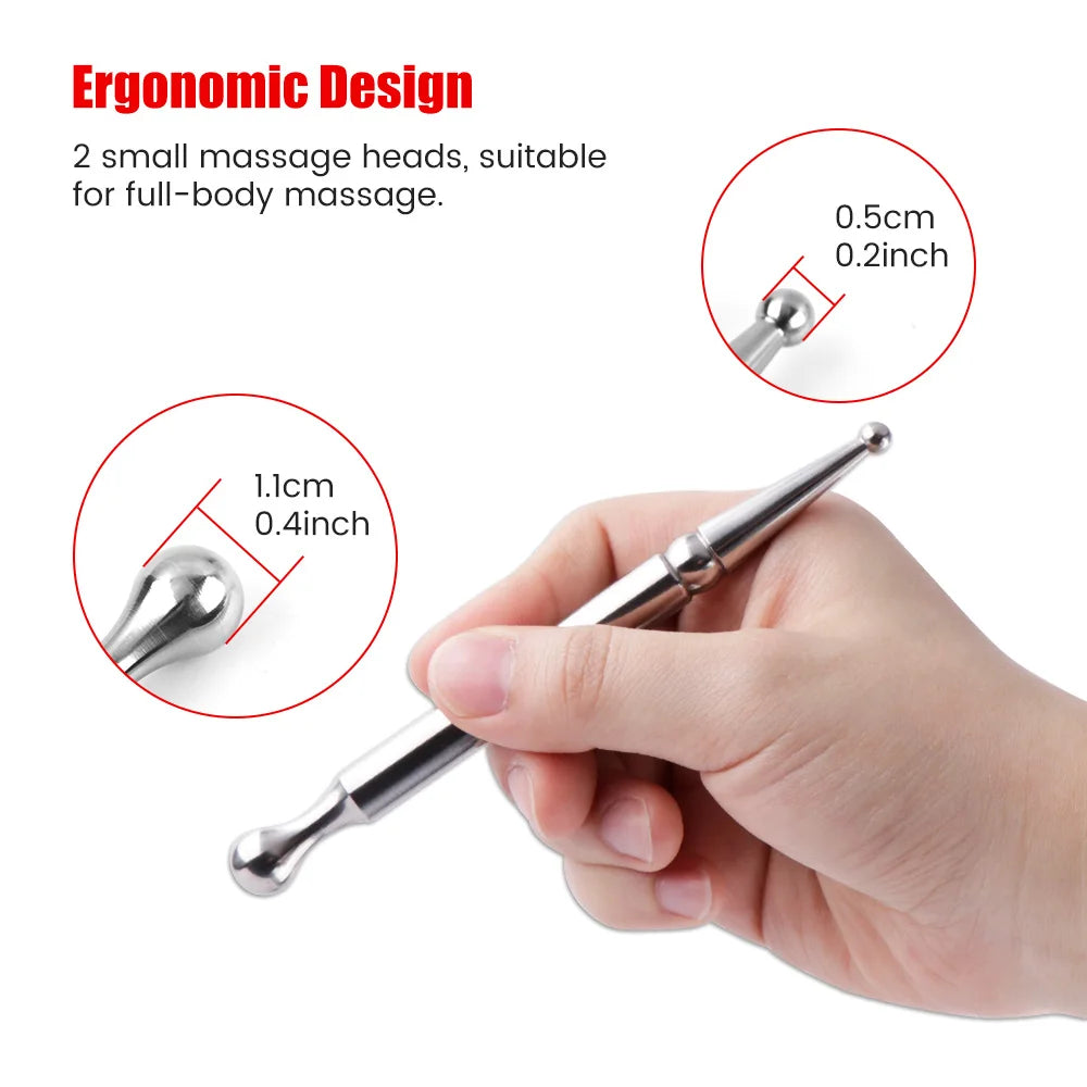 Stainless Steel Acupressure Massage Stick | Meridian Energy Pen Acupressure Massage Tool PLUSH