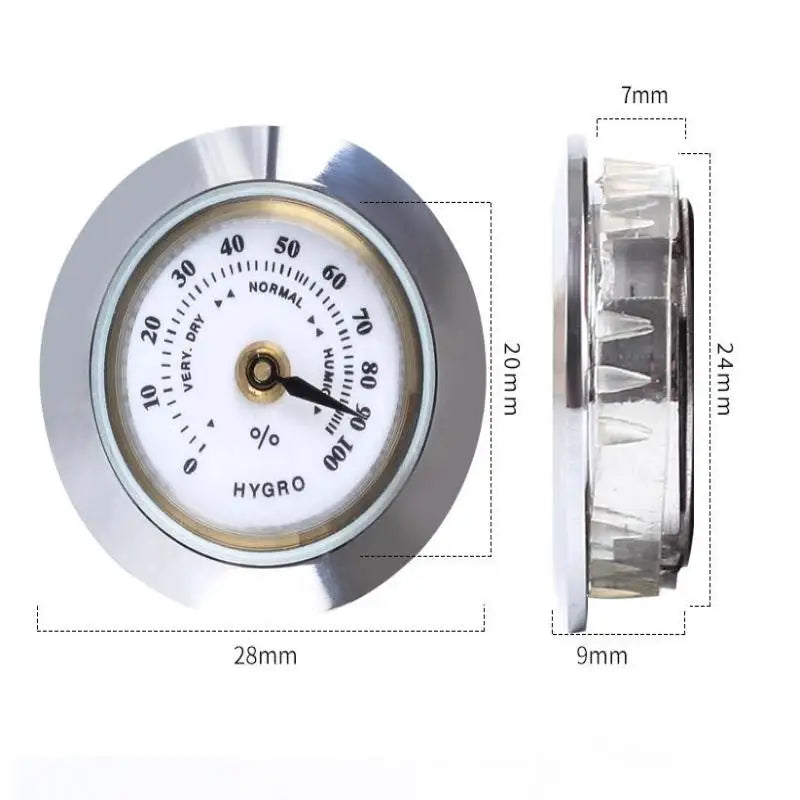 28mm Cigar Hygrometer – Humidity Monitor for Humidor Cigar Hygrometer PLUSH