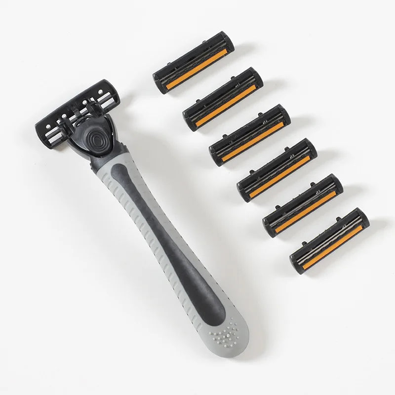 Men's 3-Layer Reusable Razor Set – 1 Handle + 21 Blade Heads Men's Razor Set PLUSH