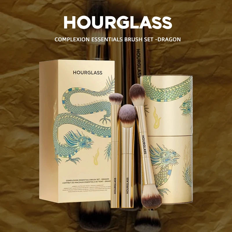 HOURGLASS Dragon Series 3-Piece Complexion Makeup Brush Set Makeup Brush Set PLUSH