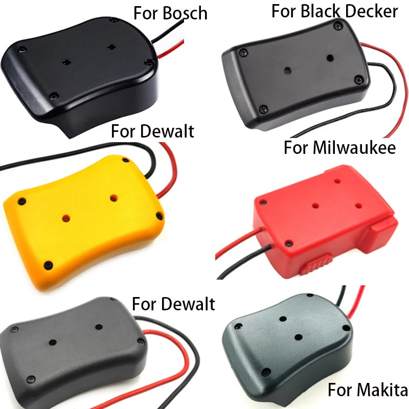 18V Battery Adapter for Makita Bosch Milwaukee DeWalt 14 AWG Battery Power Adapter PLUSH