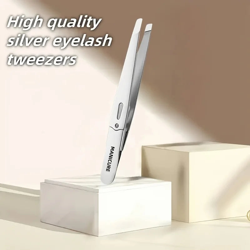 Ouriner Slant Tip Eyebrow Tweezers – Hypoallergenic Stainless Steel Eyebrow Tweezers PLUSH