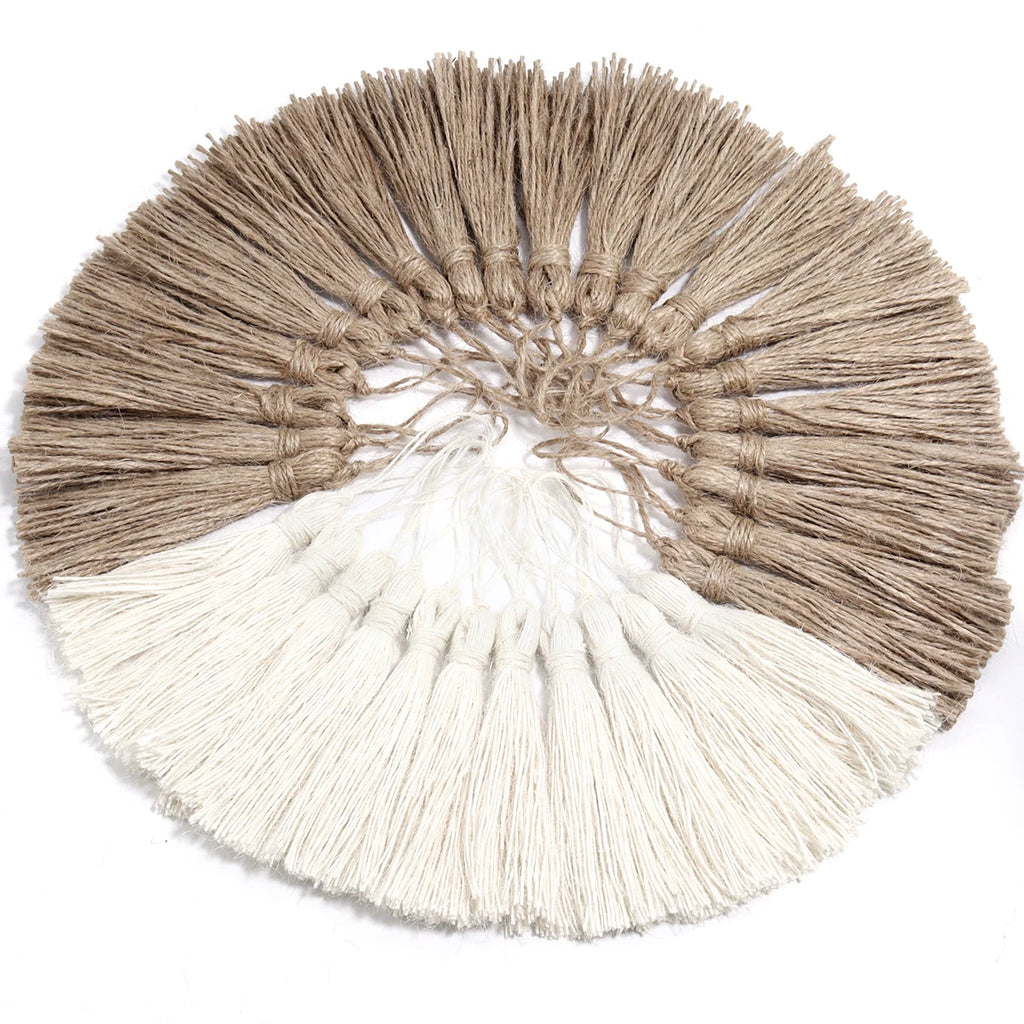 5pcs Woven Jute Tassel Pendants – DIY Jewelry & Craft Charms Tassel Pendant Charms PLUSH